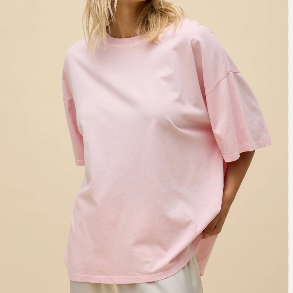 Daydreamer Light Pink Oversized Short Sleeve Tee